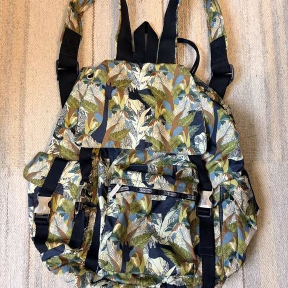 LeSportsac Tropical Jungle Print Backpack – Lightweight Travel School Bag